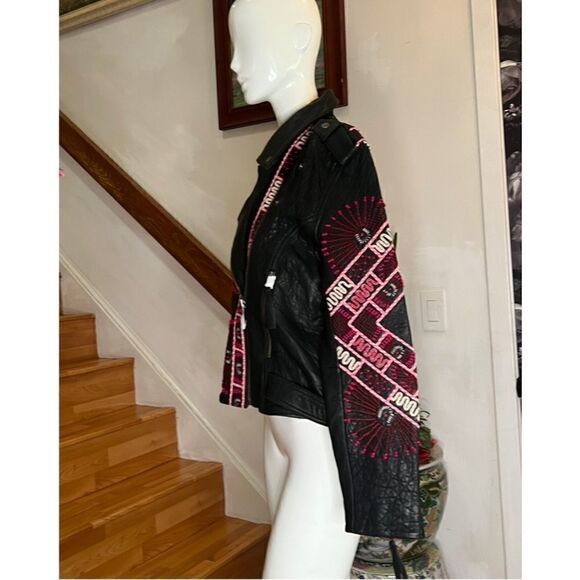 Free People Zandra Rhodes Stardust Biker Jacket - Picture 3 of 7
